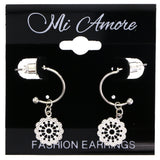 Mi Amore Flower Dangle-Earrings Silver-Tone