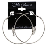 Mi Amore Bow Hoop-Earrings Silver-Tone