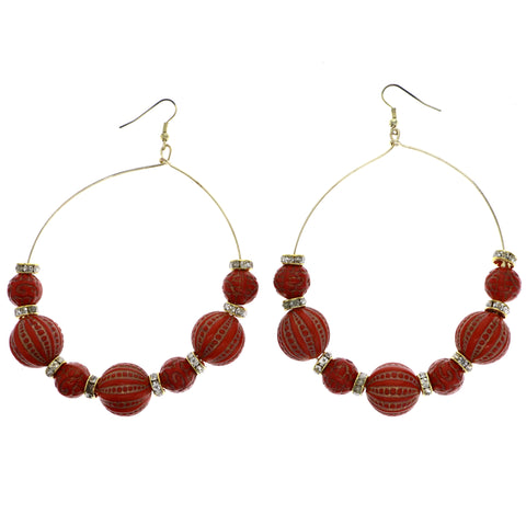 Mi Amore Dangle-Earrings Red/Gold-Tone