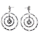 Mi Amore Drop-Dangle-Earrings Silver-Tone/White