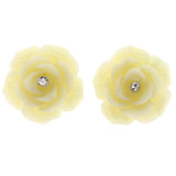 Mi Amore Rose Post-Earrings White/Silver-Tone