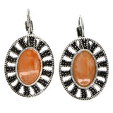 Mi Amore Antiqued Dangle-Earrings Peach/Silver-Tone