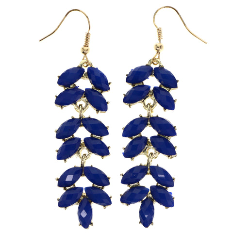 Mi Amore Dangle-Earrings Blue/Gold-Tone