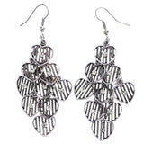 Mi Amore Heart Chandelier-Earrings Silver-Tone