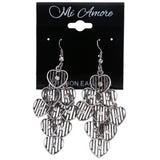 Mi Amore Heart Chandelier-Earrings Silver-Tone