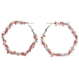 Mi Amore Hexagon Hoop-Earrings Pink/White