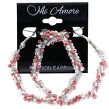 Mi Amore Hexagon Hoop-Earrings Pink/White