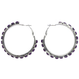 Mi Amore Hoop-Earrings Silver-Tone/Purple