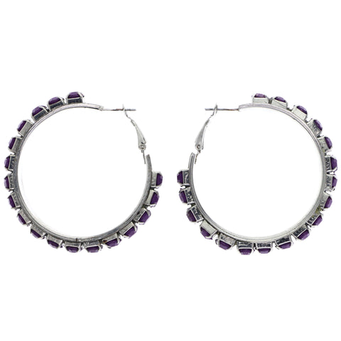 Mi Amore Hoop-Earrings Silver-Tone/Purple