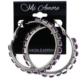 Mi Amore Hoop-Earrings Silver-Tone/Purple