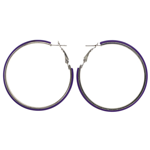 Mi Amore Hoop-Earrings Purple/Silver-Tone