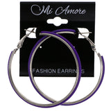Mi Amore Hoop-Earrings Purple/Silver-Tone