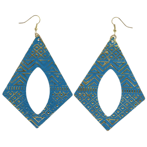 Mi Amore Dangle-Earrings Blue/Gold-Tone