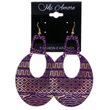 Mi Amore Dangle-Earrings Purple/Gold-Tone