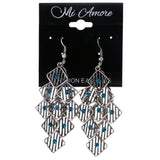 Mi Amore Antiqued Chandelier-Earrings Silver-Tone/Blue