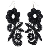Mi Amore Flower Dangle-Earrings Black