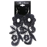 Mi Amore Flower Dangle-Earrings Black