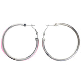 Mi Amore Hoop-Earrings Pink/Silver-Tone