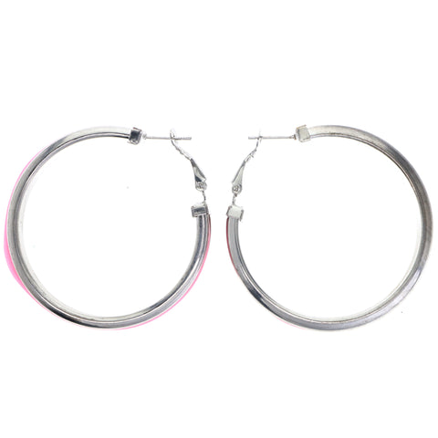 Mi Amore Hoop-Earrings Pink/Silver-Tone