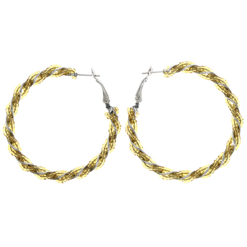 Mi Amore Hoop-Earrings Yellow/Silver-Tone