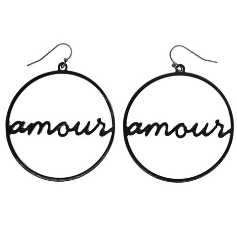 Mi Amore Amour Dangle-Earrings Black