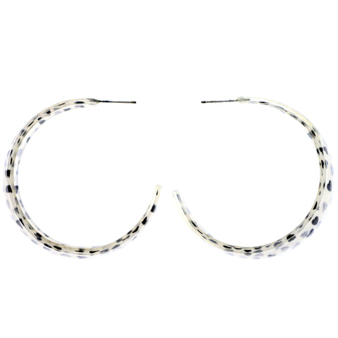 Mi Amore Heart Dangle-Earrings White/Black