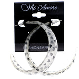 Mi Amore Heart Dangle-Earrings White/Black