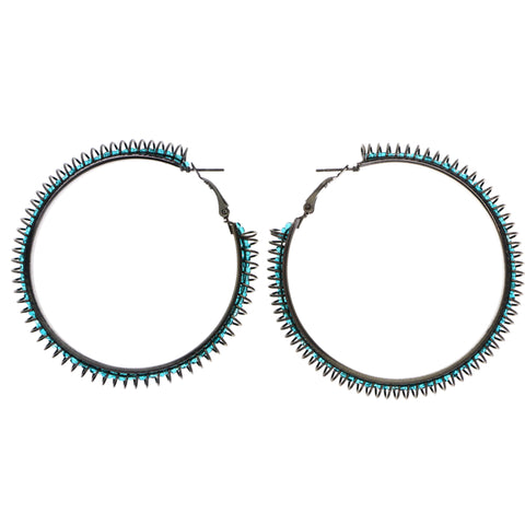 Mi Amore Hoop-Earrings Blue/Dark-Silver
