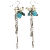 Mi Amore Dangle-Earrings Silver-Tone/Blue