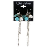 Mi Amore Dangle-Earrings Silver-Tone/Blue