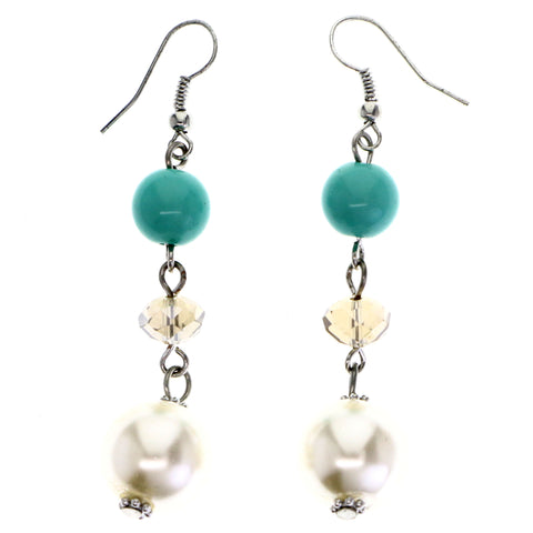 Mi Amore Dangle-Earrings Green/White