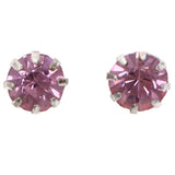 Mi Amore Simple Stud-Earrings Pink/Silver-Tone