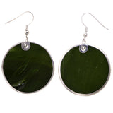 Mi Amore Dangle-Earrings Green/Silver-Tone
