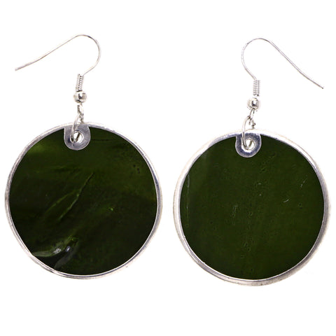 Mi Amore Dangle-Earrings Green/Silver-Tone
