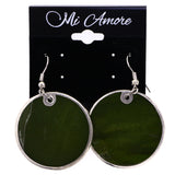 Mi Amore Dangle-Earrings Green/Silver-Tone
