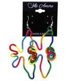 Mi Amore Abstract Rainbow Bird Dangle-Earrings Multicolor