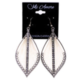 Mi Amore String Art Dangle-Earrings White/Silver-Tone