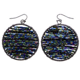 Mi Amore AB Finish Dangle-Earrings Blue/Silver-Tone