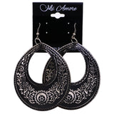 Mi Amore Filigree Dangle-Earrings Black/Silver-Tone