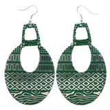 Mi Amore Tribal Dangle-Earrings Green/Silver-Tone
