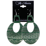 Mi Amore Tribal Dangle-Earrings Green/Silver-Tone