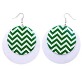 Mi Amore Chevron Dangle-Earrings Green/White