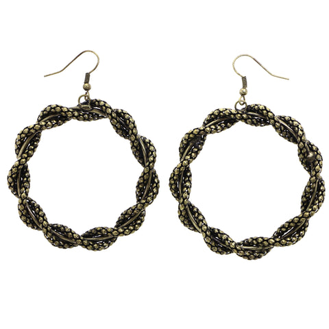 Mi Amore Antiqued Dangle-Earrings Gold-Tone