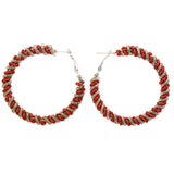 Mi Amore Hoop-Earrings Silver-Tone/Red