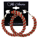Mi Amore Hoop-Earrings Silver-Tone/Red