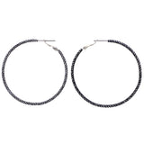 Mi Amore Hoop-Earrings Silver-Tone/Black
