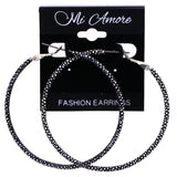 Mi Amore Hoop-Earrings Silver-Tone/Black