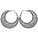 Mi Amore Hoop-Earrings Dark-Silver/White