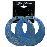 Mi Amore Filigree Dangle-Earrings Blue/Gold-Tone