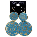 Mi Amore Dangle-Earrings Blue/Gold-Tone